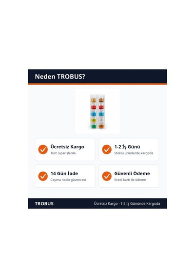 Trobus Oto Sigorta Seti Mini Bıçak Karışık Amper Değerli 10'lu Diğer