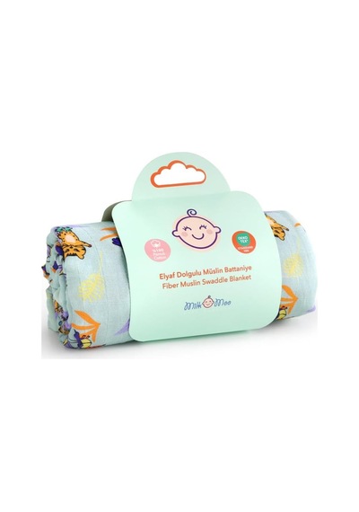 Milk Moo Soft Cuddles Milk&amp Moo Müslin Battaniye Elyaf Dolgulu Jungle Friends Çok Renkli