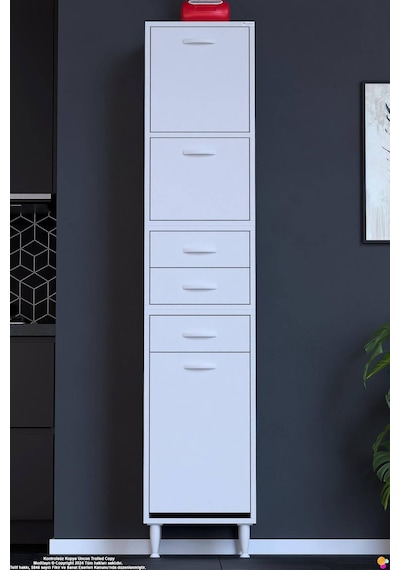 Yaren 50 Cm Erzak Dolabı 2 Kapaklı 3 Çekmeceli Sepetli Çok Amaçlı Mutfak Kiler Dolabı 50x194x32 Cm Beyaz Yaren 50 Cm Erzak Dolabı 2 Kapaklı 3 Çekmeceli Sepetli Çok Amaçlı Mutfak Kiler Dolabı 50x194x32 Cm Beyaz