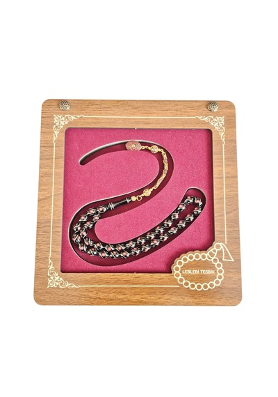 Diamond Gümüş Püsküllü Oltu Taşı Tesbih Lt1392 Siyah