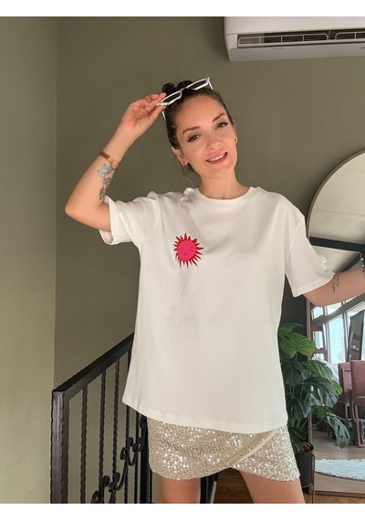 Ali Butik Ekru Out Of Office Baskılı Tişört