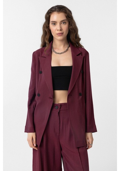 Antioch Kruvaze Kadın Blazer Ceket Bordo