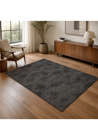 Kartela Halı Liva Halı Jüt Taban Dokuma Halı Antrasit - 60 X 90 Cm