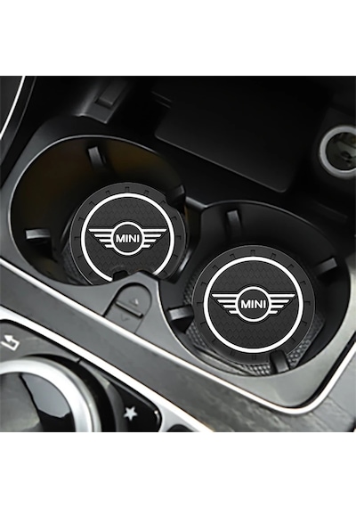 Mini Cooper Araç Bardak Altlığı Mini Logolu Siyah Bardak Altlığı (523422595)