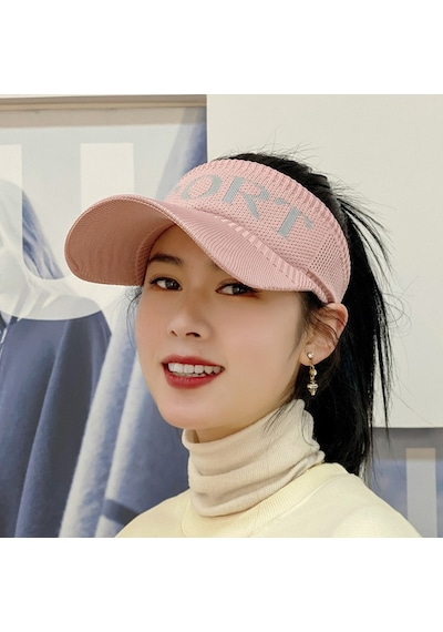 Shopiolog Vizör Şapka Unisex Yazlık Sport Baskılı Güneş Koruyucu Siperlik Pembe