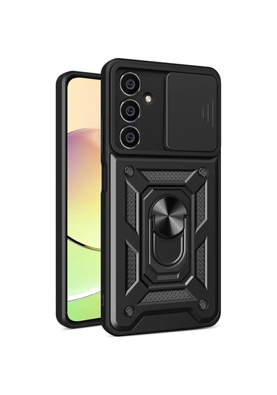 Newface Samsung Galaxy A05 Kılıf Pars Lens Yüzüklü Silikon - Siyah
