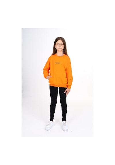 Toontoy Kids Toontoy Kız Çocuk Respect Baskılı Taytlı Takım Turuncu