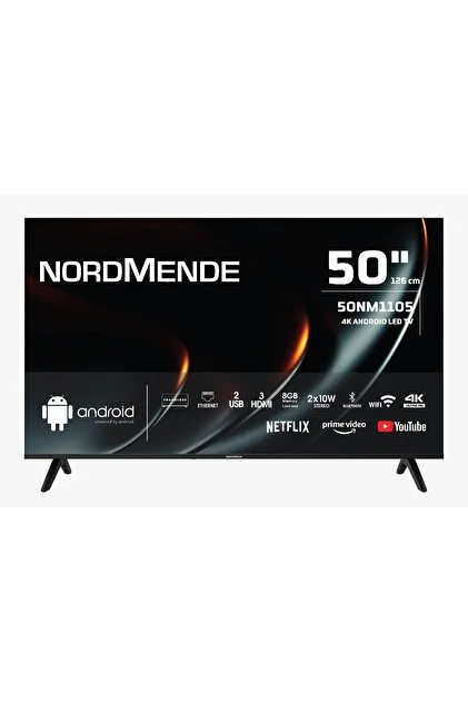 Nordmende 50NM1105 Frameless 4K Ultra HD 50" 127 Ekran Uydu Alıcılı Android Smart LED TV