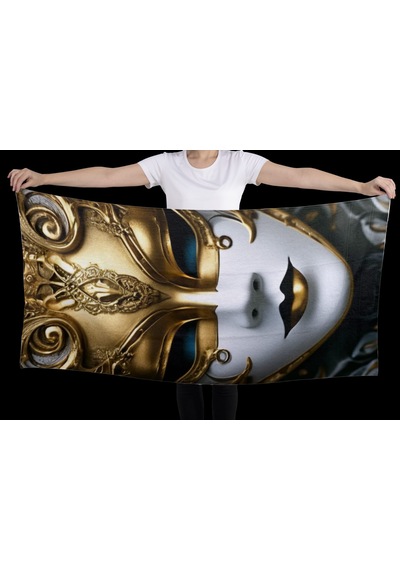 80x150 Su Emici Banyo Havlusu Antibakteriyel Hipoalerjenik Mask1 Altın - Siyah