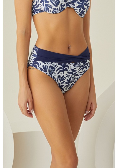Loya Kadın Lacivert Yaprak Desen Tek Alt Bikini