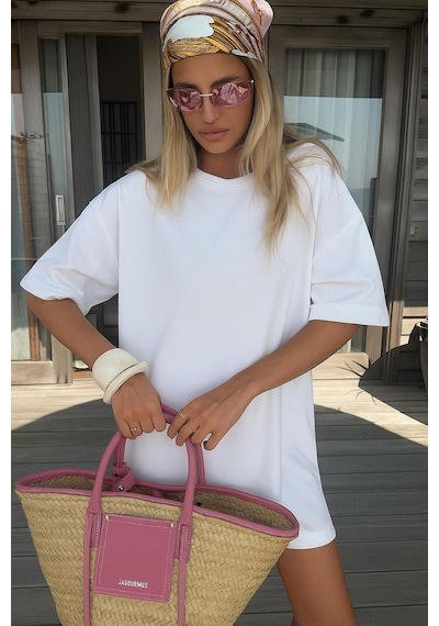 Oversize Unisex T-shirt Beyaz