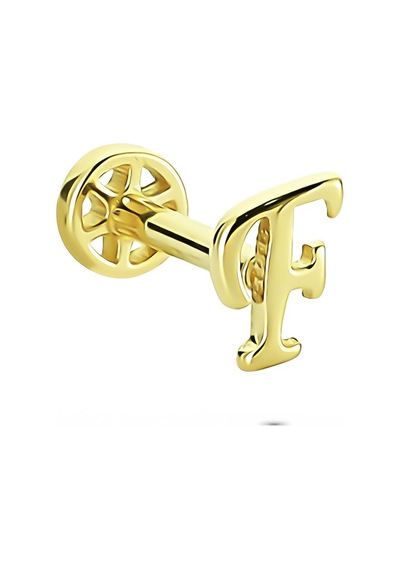 Glorria Altın F Harfi Tragus Piercing 74515118