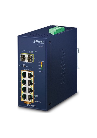 Planet Pl-Igs-1020Ptf Industrial 8-Port 10/100/1000T 802.3At Poe