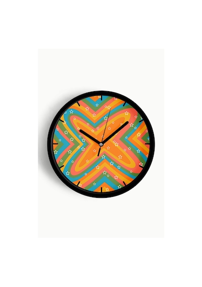 Modern Duvar Saati - 25cm - Önü Camlı Siyah Kasa - Sessiz Mekanizma-jh0811 Siyah