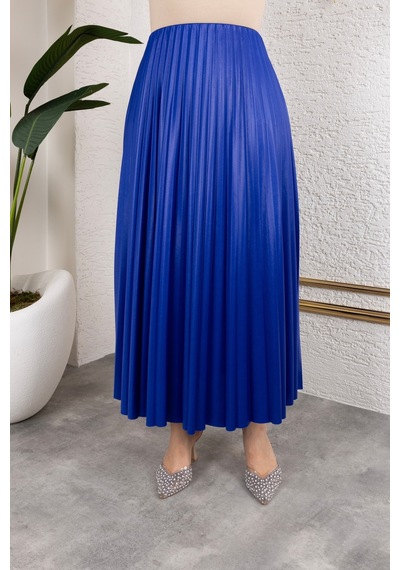 Hira Life Fashion Kadın Tesettür Giyim Ve Deri Görünümlü Beli Lastik Detayı İle Piliseli Uzun Etek Mavi Mavi Hira Life Fashion Kadın Tesettür Giyim Ve Deri Görünümlü Beli Lastik Detayı İle Piliseli Uzun Etek Mavi Mavi