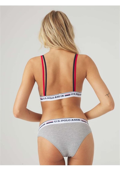 U.S. Polo Assn. Kadın Gri Melanj Büstiyer Slip Takım 66254 Gri