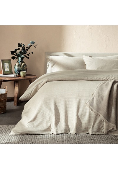 Morıan Bambu King Size Nevresim Seti 230x220 Cm Natural/yeşil