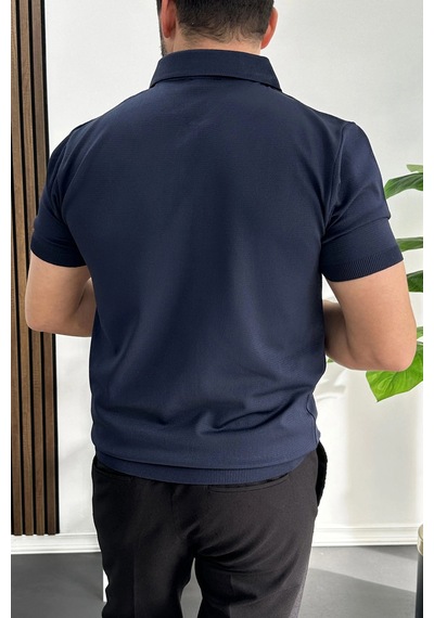 Erkek Çizgi Desenli Polo Yaka Lacivert Edw458 Lacivert