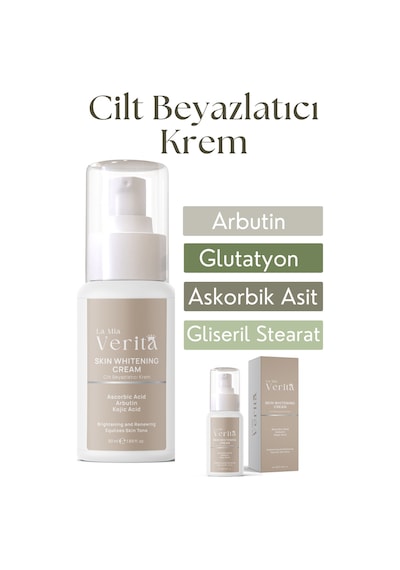 La Mia Verita Aydınlatıcı ve Leke Karşıtı Kolajen Niacinamide ve Kojik Asit İçerikli Cilt Beyazlatıcı Krem 50 ML