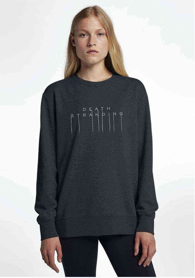 Death Stranding Logo Baskılı Füme Antrasit Kadın Sweatshirt