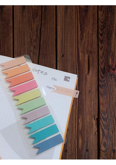 Sticky Notes Şeffaf Renkli Yapışkan Not Kağıtları Flama