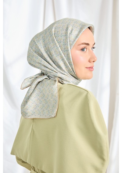 Silk Home Twill İpek Eşarp Mini Bouquet Mavi - Gri