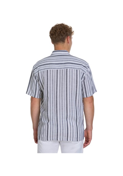 Hatemoğlu Siyah Comfort Fit 100% Pamuk Düğmeli Yaka Kısa Kollu Pamuk Gömlek 35326 4111999