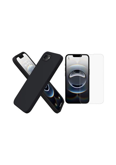 Apple iPhone 17e Uyumlu Içi Kadife Lansman Kılıf Ve Temperli Cam Ekran Koruyucu Siyah