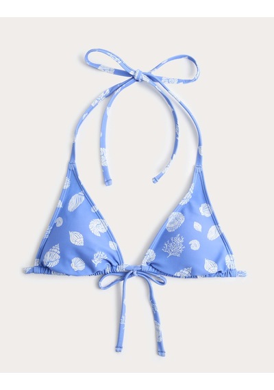 Marks & Spencer Desenli Üçgen Bikini Üstü Mavi Mix