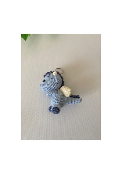 Adenya Sepeti Amigurumi Ejderha Anahtarlık Mavi
