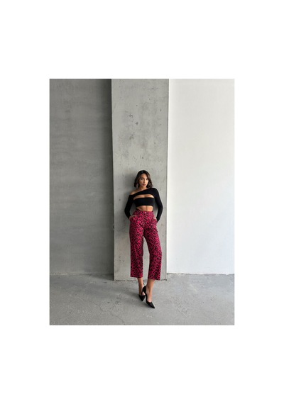 Verymoda Leopar Desenli Pantolon F1788 Fujya Siyah