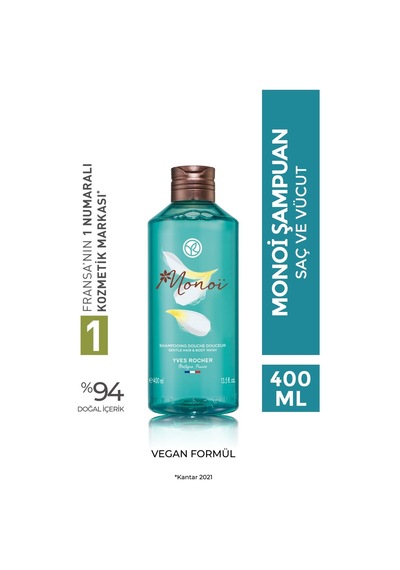 Yves Rocher Monoi Nemlendirici Saç Ve Vücut Şampuanı-monoi De Tahiti-sls,sles İçermez,vegan-400ml