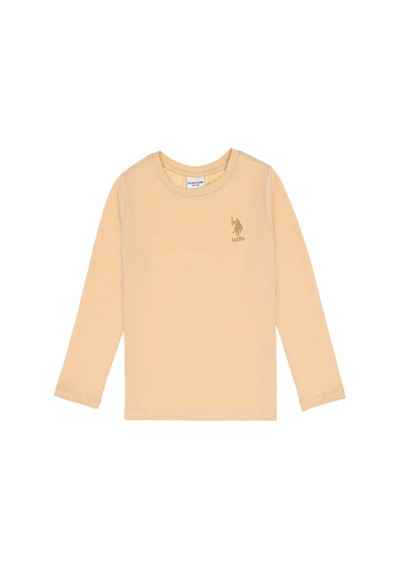 U.S. Polo Assn. Kız Çocuk Bisiklet Yaka Basic Sweatshirt 50313123-vr011 Bej