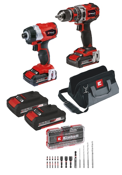 Einhell Profesyonel TP-18V Twin Pack Bl Akülü Darbeli Vidalama Kiti 2x2AH Akü Hızlı Şarj Cihazı 18 Parça S-case Uç Seti + Bez Çanta Dahil