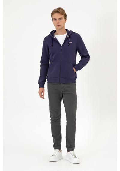 U.S. Polo Assn. Erkek Regular Fit Mürdüm Şardonlu Örme Hırka 50313755-VR074
