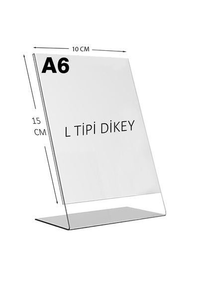 Heroglas A6 L Tipi Dikey Masa Üstü Şeffaf Pleksi / Föylük-fiyatlı