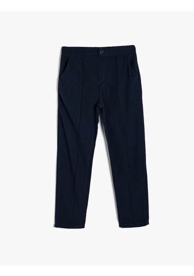 Koton Chino Okul Pantolonu Cep Detaylı Dar Kesim Lacivert 5wkg40001aw Lacivert