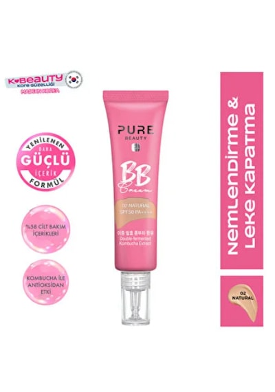 Pure Beauty Bb Krem, Spf50, Pa++++, Natural - 30 Ml 02 Natural