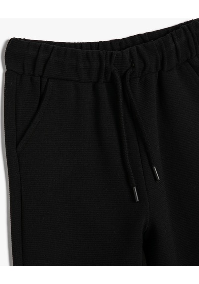 Koton Basic Jogger Eşofman Altı Cepli Beli Bağlamalı Dokulu Siyah 4wkb40010tk 4WKB40010TK999 Siyah
