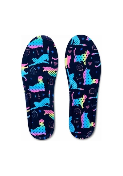 Black Flex Cat Love Memory Foam Darbe Emici Digital Baskılı Hafızalı Kadın İç Tabanlık