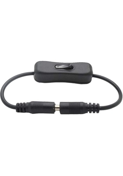 30cm Dc Adaptör Dişi - Erkek Bağlantı Kablo 5.5x2.1mm On/off Duy Anahtarlı