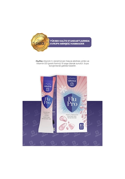 Flu-pro Vitamin C Vitamin D3 Çinko Ve Karamürver Eki 10 Stick