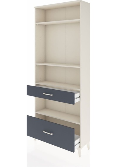 Arges Dolap 4 Raflı 2 Çekmeceli 88x30x221 Aytaşı-antrasit Aytaşı