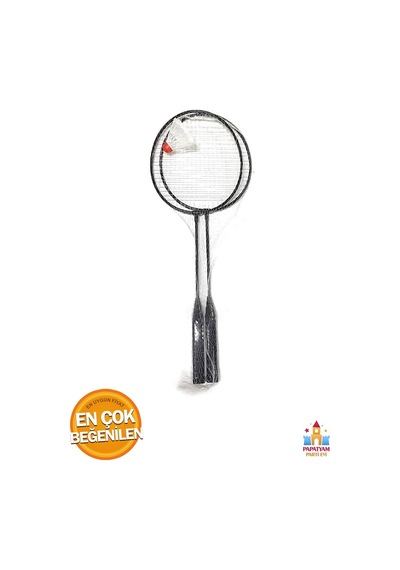 Badminton Raketi Oyun Seti 2 Adet Raket Yanında Oyun Topu Hediyeli Demir Saplı Yumuşak File