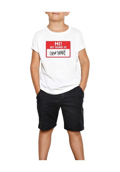 Zepplin Giyim Eminem Hi My Name İs Beyaz Çocuk Tişört