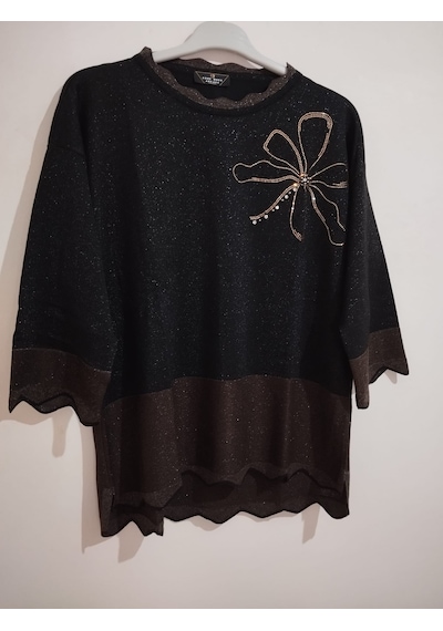 Anne Moda Ankara Üstün Kalite, Kaşmir-pamuk-viskoz Karışımlı Şık Kazak/bluz Siyah