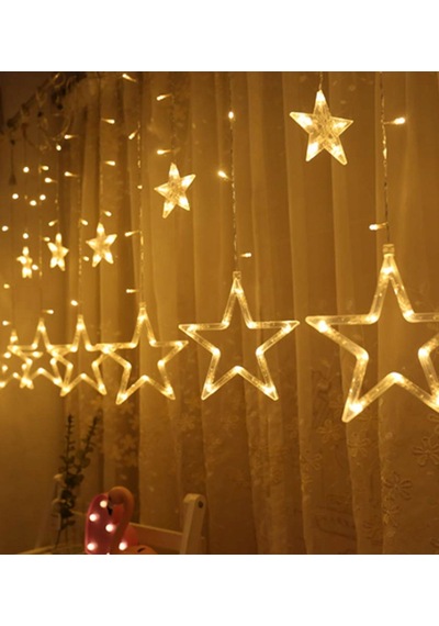 Yıldız Perde Led Günışığı Renk 12 Sarkıt 108 Ledli 3 Metre Günışığı