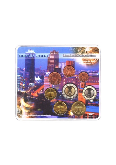Almanya Euro Tam Set 2003 A. Berlin Nümismatik Fuarı. 666 Adet Üretilmiştir. Özel Kartında Çil.