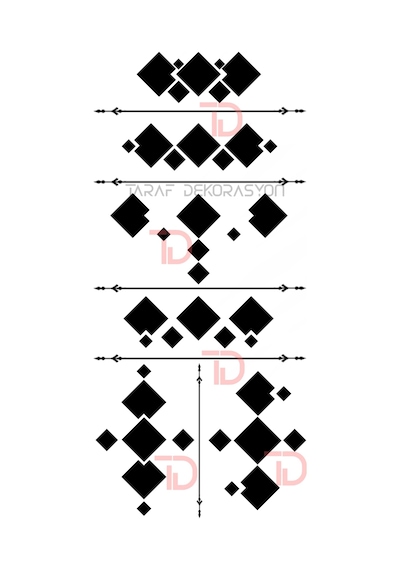 Squares 7 Kare Dekoratif Pleksi Ayna Gümüş