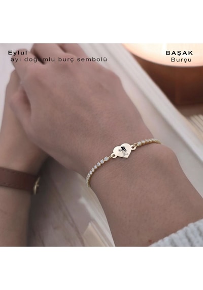 Archin Başak Burçlarına 14 Ayar Altın Plakalı Kalp Motifli Beyaz Taş Desenli Hediye Bileklik-350burç Başak Archin Başak Burçlarına 14 Ayar Altın Plakalı Kalp Motifli Beyaz Taş Desenli Hediye Bileklik-350burç Başak